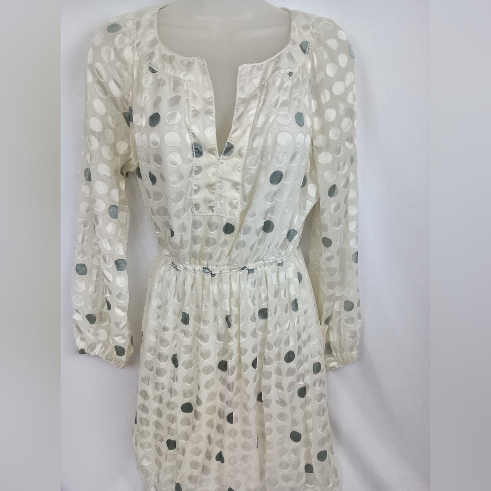 CHELSEA & VIOLET Maximalism y3K Elegant Cream Polka‎ Dot Dress (#1,296)